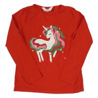 Červené triko s jednorožcem H&M