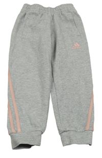 Šedé tepláky s pruhy Adidas