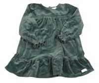 Zelenošedé plyšové šaty Newbie