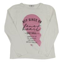 Bílo-růžové triko s nápisem Page one young