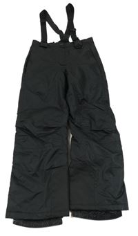 Černé funkční šusťákové oteplovačky s odepínacími kšandami Crane 