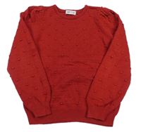 Červený 3D puntíkatý svetr H&M