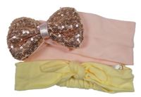 2x čelenka - žlutá + světlerůžová s flitry