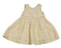 Nové - Béžové lněné šaty s kytičkami Next