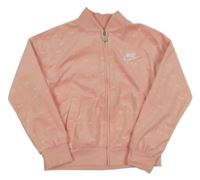 Světlerůžová sametová propínací mikina Nike