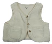 Smetanová huňatá podšitá vesta 