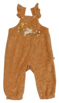 Oranžové sametové laclové kalhoty se zajíčkem Kitikate