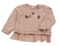 Růžová mikina s pejsky a tylem Topomini