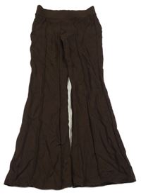 Hnědé flare kalhoty H&M