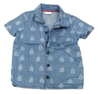 Modrá riflová košile s plachetnicemi F&F