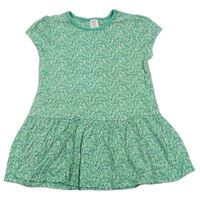 Zelené kytičkované bavlněné šaty Miniclub 