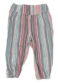 Barevné pruhované plátěné turecké kalhoty F&F