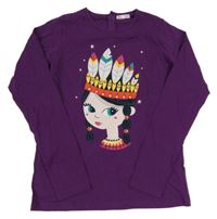 Fialové triko s Indiánkou 