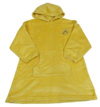 Žlutá chlupatá oversize mikina Harry Potter s kapucí 