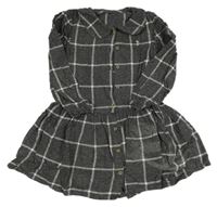 Šedo-bílý kostkované propínací šaty George