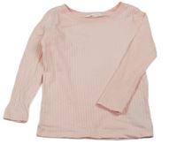 Broskvové žebrované triko Sinsay