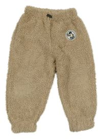 Béžové chlupaté tepláky s krokodýlem Zara 