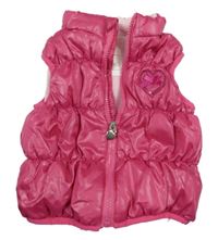 Růžová šusťáková prošívaná zateplená vesta 