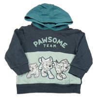 Tmavomodro-zelená mikina s Paw Patrol a kapucí George