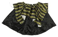 Pruhovano-černá sametovo/saténová sukně 