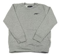 Šedá melírovaná mikina s nápisem Next