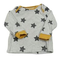 Šedé žebrované triko s hvězdičkami F&F