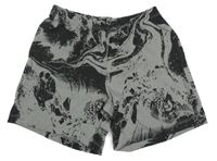 Šedo-černé batikované bavlněné kraťasy C&A