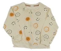 Pudrová propínací mikina se smajlíky 