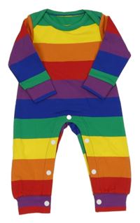 Barevný pruhovaný overal 