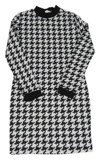 Černo-bílé vzorované šaty Shein