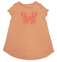 Neonově oranžová tunika s motýlem Topolino