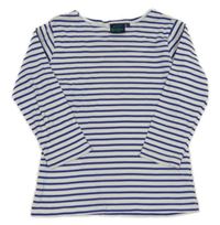 Bílo-tmavomodré pruhované triko Mini Boden