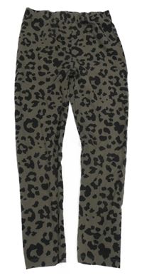 Béžovo-černé vzorované legíny Tu