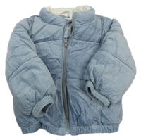 Modrošedá manšestrová prošívaná zimní bunda H&M