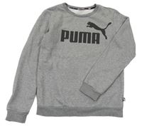 Šedá melírovaná mikina s logem Puma