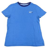 Modro-tmavomodré tričko s nápisy F&F