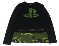 Černo-army triko s logem - PlayStation 