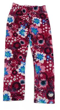 Vínové sametové legíny s květy tuc tuc