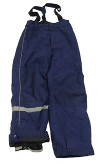 Tmavomodré šusťákové zimní oteplovačky s kšandami H&M