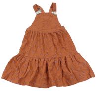 Skořicové manšestrové šaty s kytičkami H&M