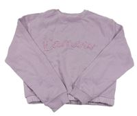Světlefialová crop mikina s nápisem PRIMARK