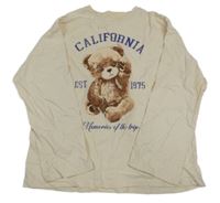 Smetanové triko s medvídkem a nápisy ZARA