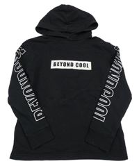 Černá mikina s nápisy a kapucí H&M