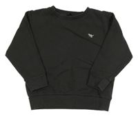 Tmavošedá oversize mikina s dinosaurem Next