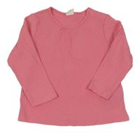 Růžové žebrované triko H&M