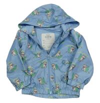 Světlemodrá šusťáková jarní bunda s dinosaury a kapucí M&S