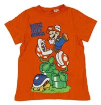 Červené tričko s Máriem H&M