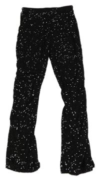 Černé flare tylové flitrové podšité kalhoty George