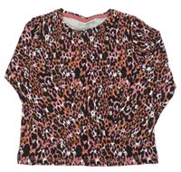 Růžovo-černo-hnědo-bílé vzorované triko Matalan