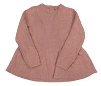 Starorůžová melírovaná žebrovaná svetrová tunika George